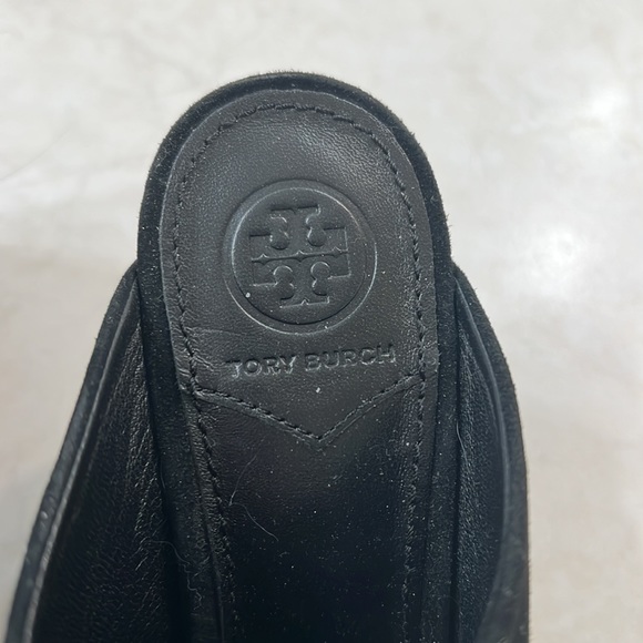 Tory Burch black Embroidered suede open toe booties sz 6 - Picture 4 of 8